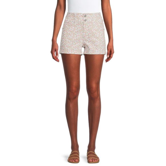 No Boundaries Juniors High Rise Corset Shorts- Rolled Cuff Size 5 9 21 NWT - Picture 2 of 3